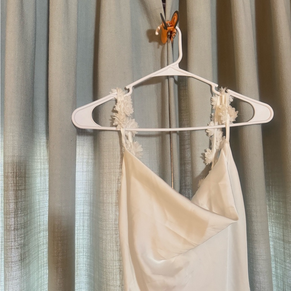 altar’d state white satin maxi dress